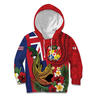 Hawaii And Tonga Kid Hoodie Shark Tattoo With Tongan Coat Of Arms