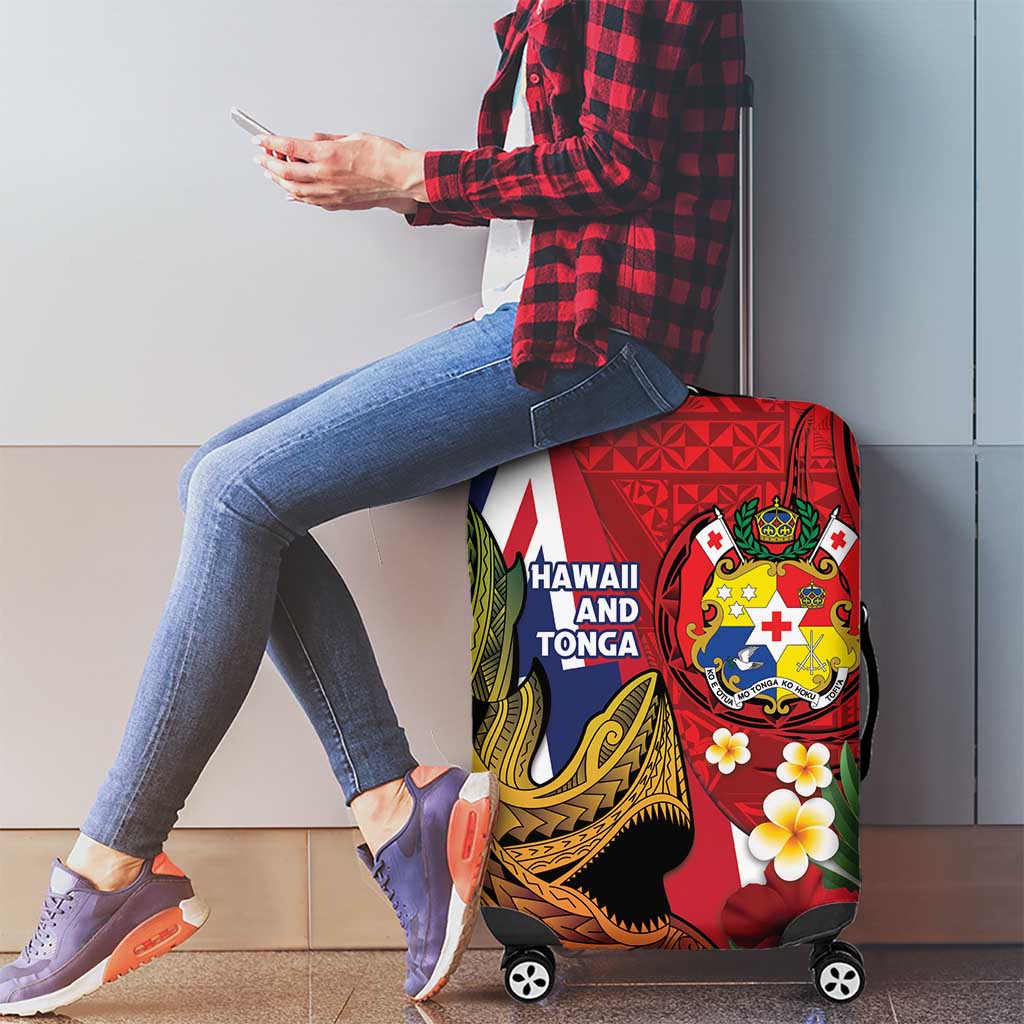 Hawaii And Tonga Luggage Cover Shark Tattoo With Tongan Coat Of Arms