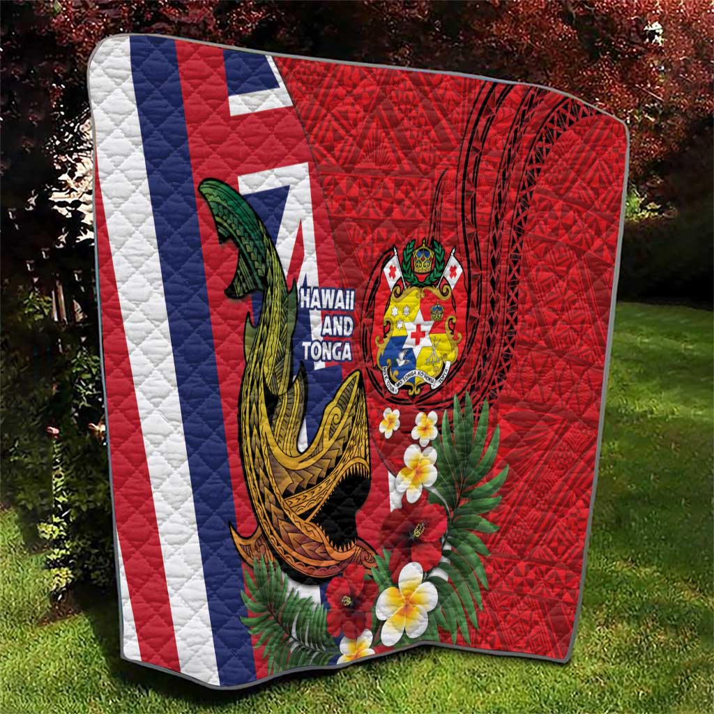 Hawaii And Tonga Quilt Shark Tattoo With Tongan Coat Of Arms