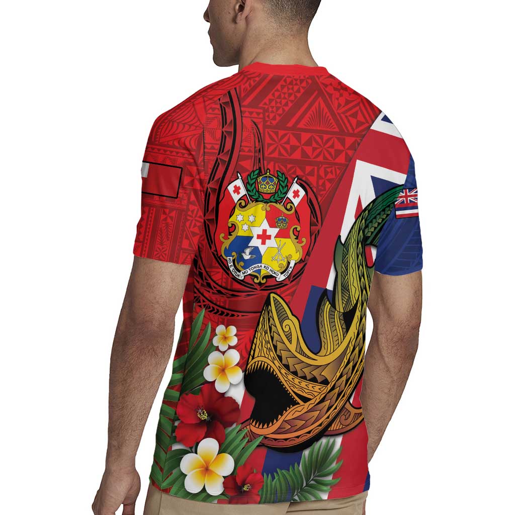 Hawaii And Tonga Rugby Jersey Shark Tattoo With Tongan Coat Of Arms