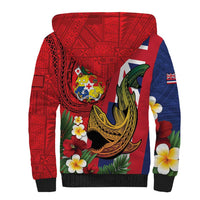 Hawaii And Tonga Sherpa Hoodie Shark Tattoo With Tongan Coat Of Arms