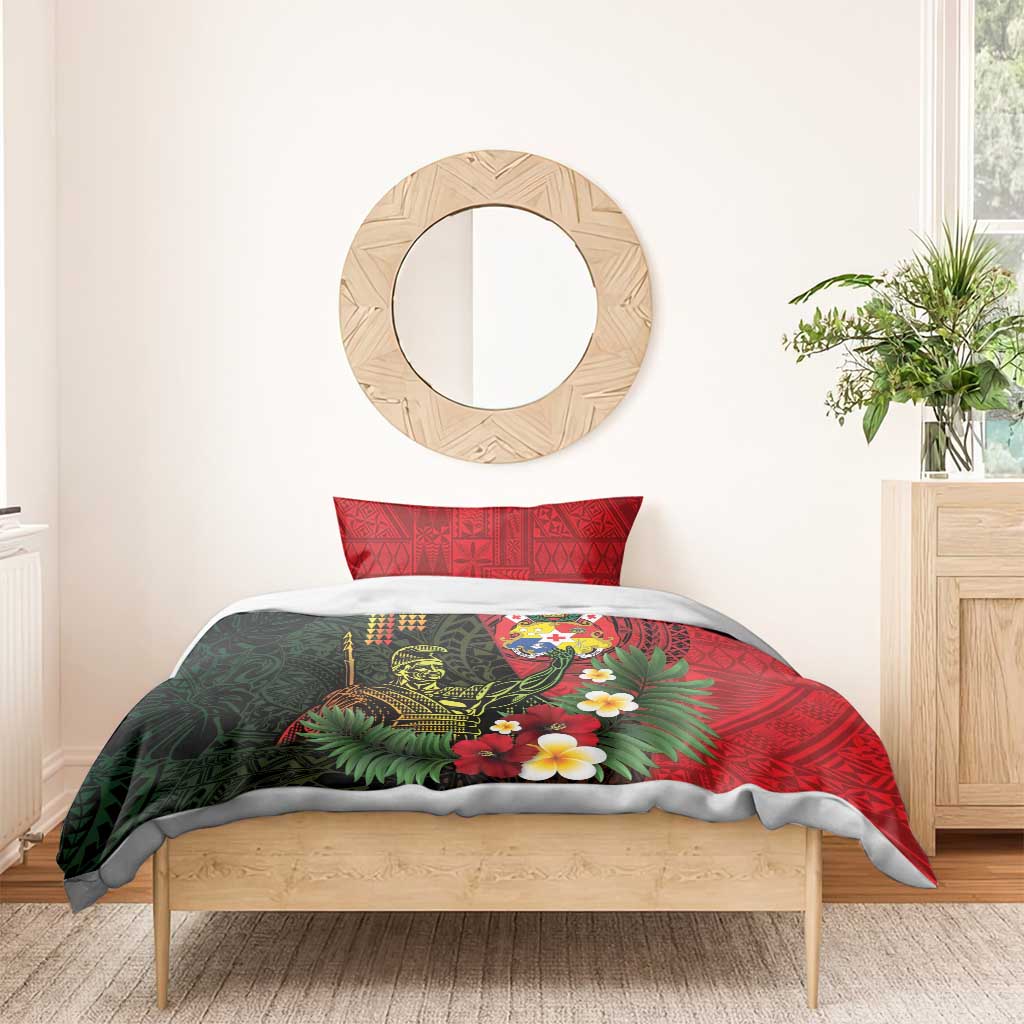 Hawaii And Tonga Bedding Set King Kamehameha Tribal Ngatu Pattern