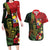 Hawaii And Tonga Couples Matching Long Sleeve Bodycon Dress and Hawaiian Shirt King Kamehameha Tribal Ngatu Pattern