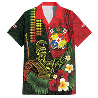 Hawaii And Tonga Family Matching Summer Maxi Dress and Hawaiian Shirt King Kamehameha Tribal Ngatu Pattern