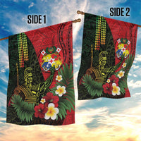 Hawaii And Tonga Garden Flag King Kamehameha Tribal Ngatu Pattern