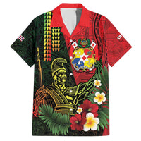 Hawaii And Tonga Hawaiian Shirt King Kamehameha Tribal Ngatu Pattern