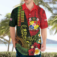 Hawaii And Tonga Hawaiian Shirt King Kamehameha Tribal Ngatu Pattern