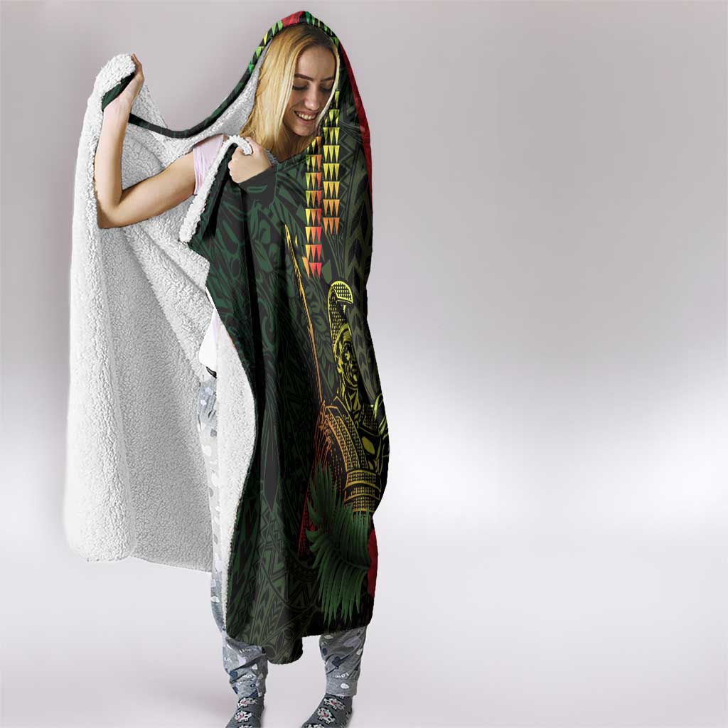 Hawaii And Tonga Hooded Blanket King Kamehameha Tribal Ngatu Pattern