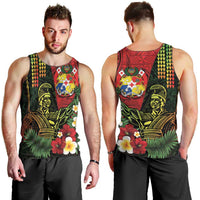 Hawaii And Tonga Men Tank Top King Kamehameha Tribal Ngatu Pattern