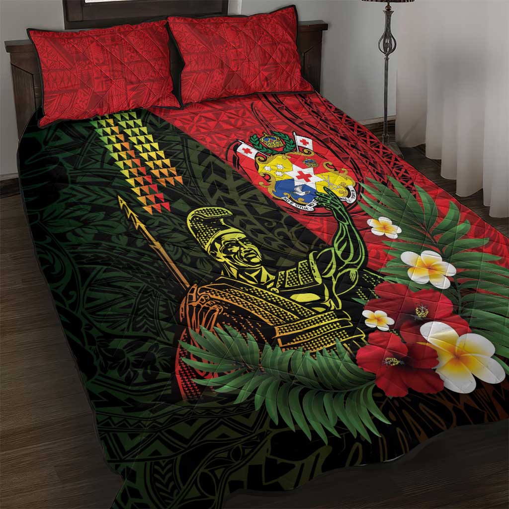 Hawaii And Tonga Quilt Bed Set King Kamehameha Tribal Ngatu Pattern