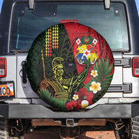 Hawaii And Tonga Spare Tire Cover King Kamehameha Tribal Ngatu Pattern