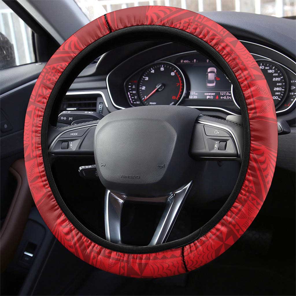 Hawaii And Tonga Steering Wheel Cover King Kamehameha Tribal Ngatu Pattern