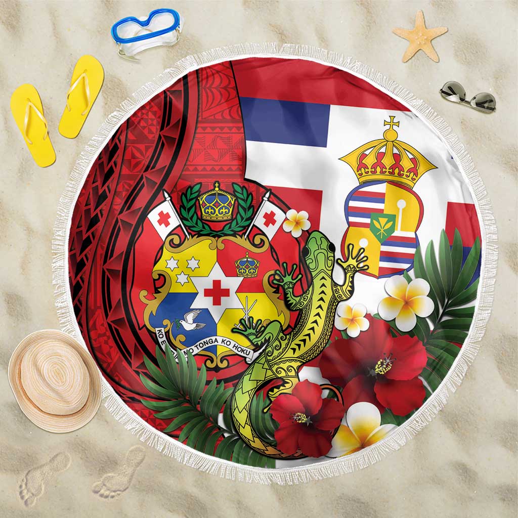 Hawaii And Tonga Beach Blanket King Kalakaua Tribal Gecko Tongan Ngatu