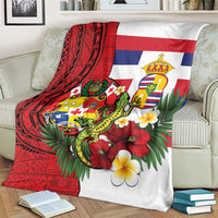 Hawaii And Tonga Blanket King Kalakaua Tribal Gecko Tongan Ngatu
