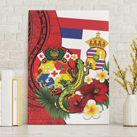 Hawaii And Tonga Canvas Wall Art King Kalakaua Tribal Gecko Tongan Ngatu