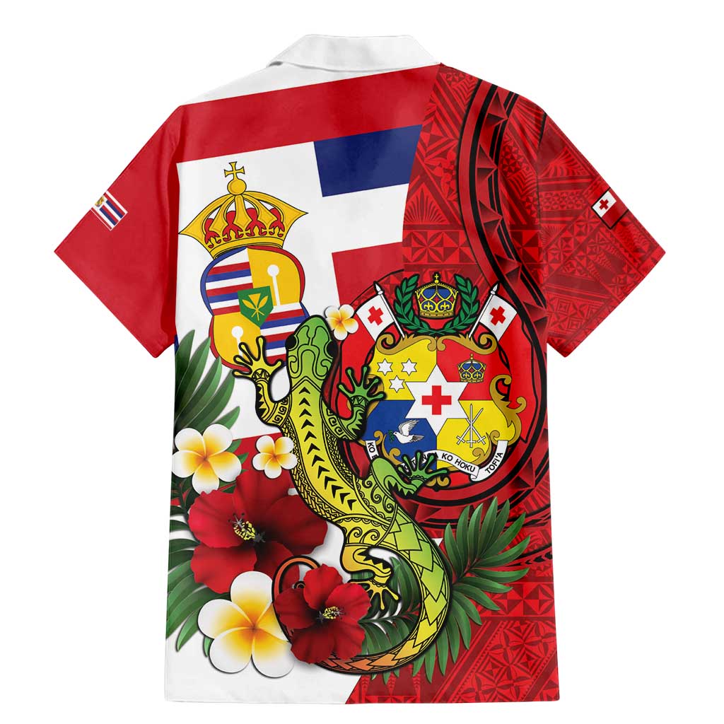 Hawaii And Tonga Family Matching Mermaid Dress and Hawaiian Shirt King Kalakaua Tribal Gecko Tongan Ngatu