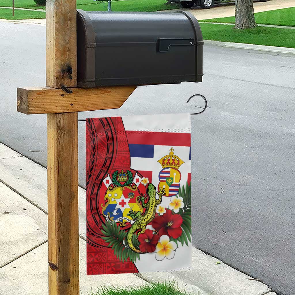 Hawaii And Tonga Garden Flag King Kalakaua Tribal Gecko Tongan Ngatu