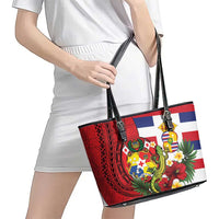 Hawaii And Tonga Leather Tote Bag King Kalakaua Tribal Gecko Tongan Ngatu