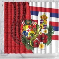 Hawaii And Tonga Shower Curtain King Kalakaua Tribal Gecko Tongan Ngatu