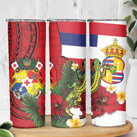 Hawaii And Tonga Skinny Tumbler King Kalakaua Tribal Gecko Tongan Ngatu