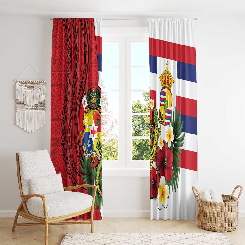 Hawaii And Tonga Window Curtain King Kalakaua Tribal Gecko Tongan Ngatu