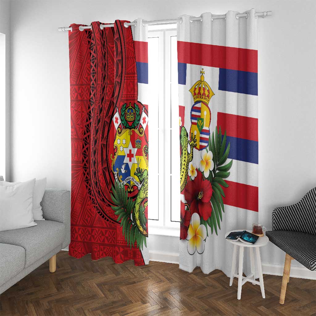 Hawaii And Tonga Window Curtain King Kalakaua Tribal Gecko Tongan Ngatu
