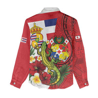 Hawaii And Tonga Women Casual Shirt King Kalakaua Tribal Gecko Tongan Ngatu