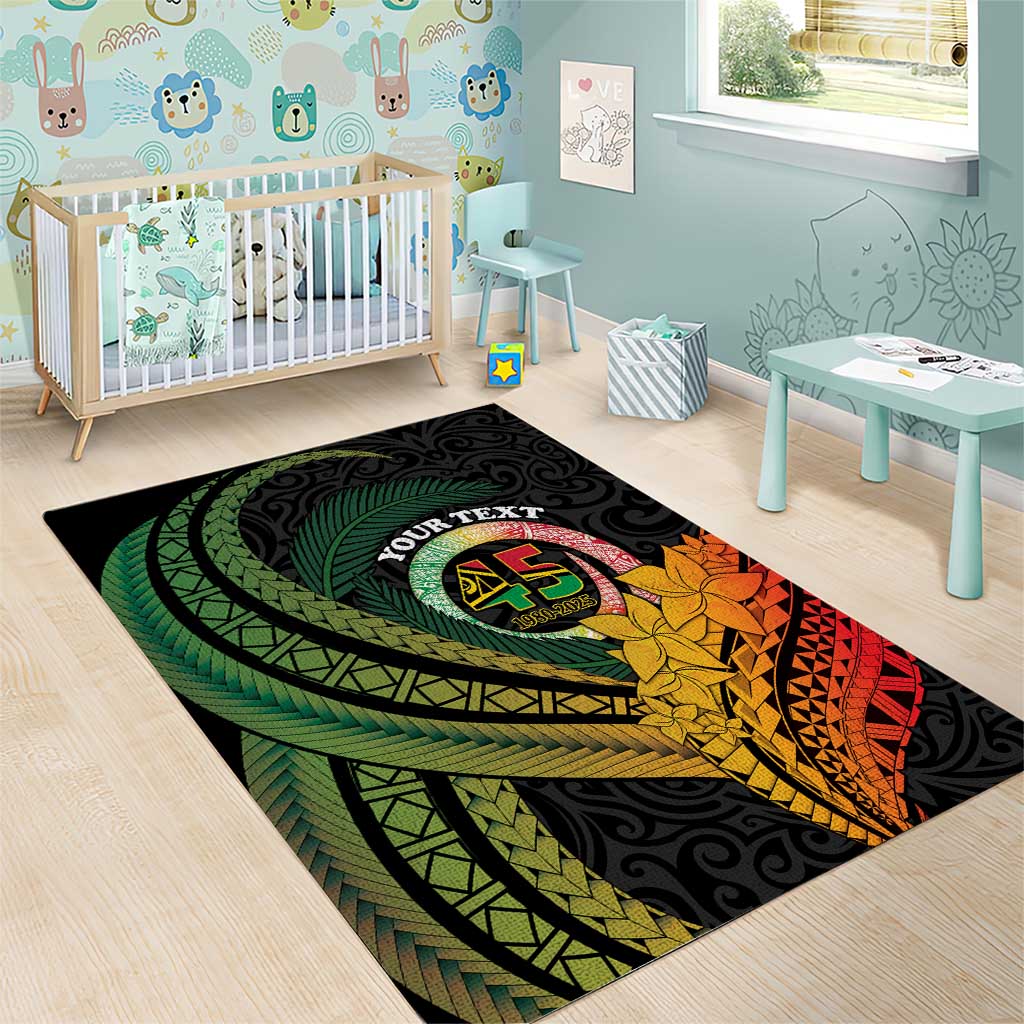 Personalised Vanuatu Independence Day Area Rug July 30 Pig Tusk Long God Yumi Stanap