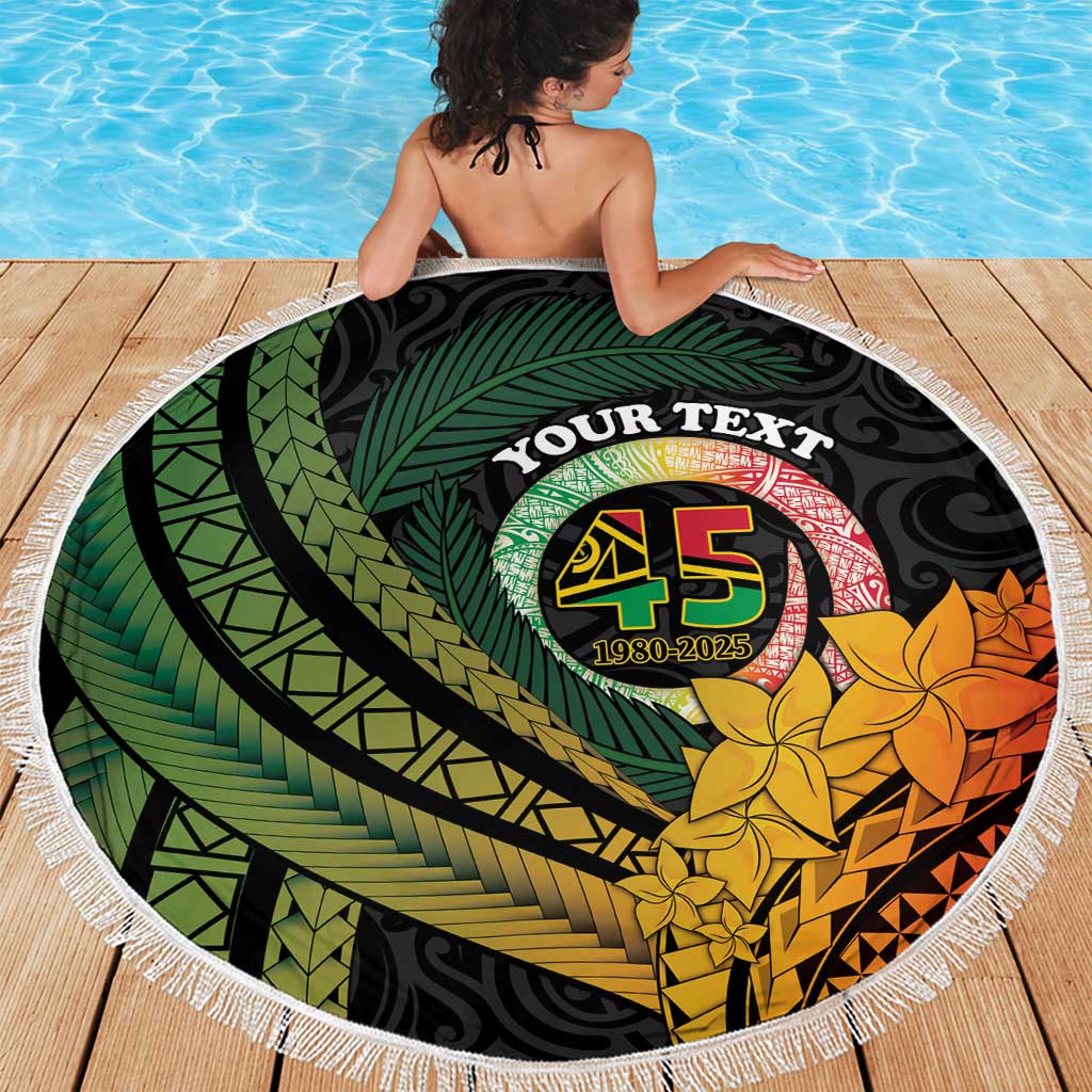 Personalised Vanuatu Independence Day Beach Blanket July 30 Pig Tusk Long God Yumi Stanap