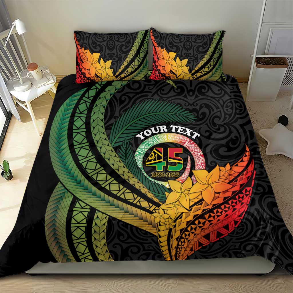 Personalised Vanuatu Independence Day Bedding Set July 30 Pig Tusk Long God Yumi Stanap
