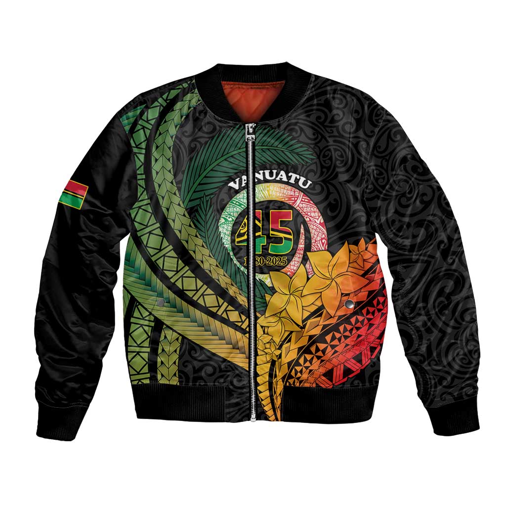 Personalised Vanuatu Independence Day Bomber Jacket July 30 Pig Tusk Long God Yumi Stanap
