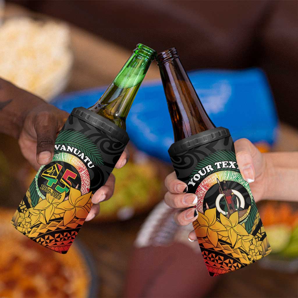 Personalised Vanuatu Independence Day 4 in 1 Can Cooler Tumbler July 30 Pig Tusk Long God Yumi Stanap