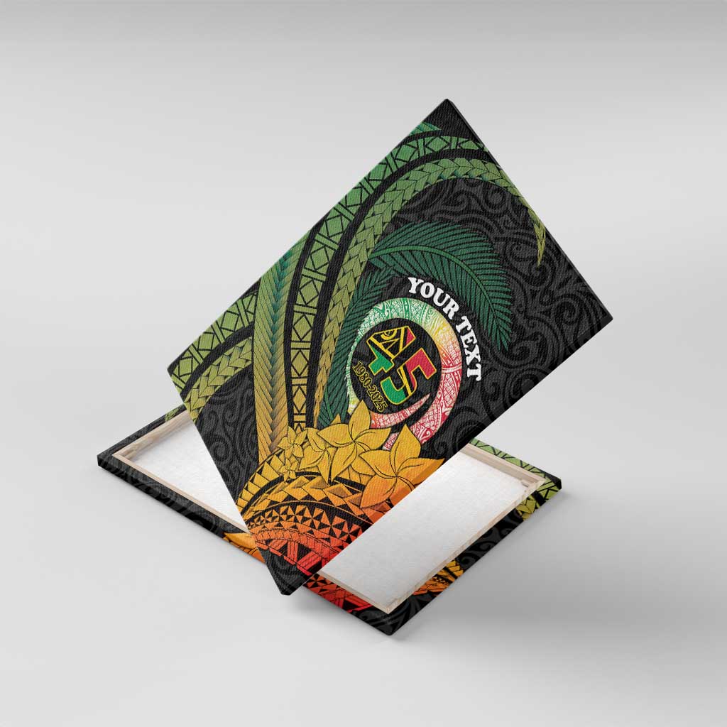 Personalised Vanuatu Independence Day Canvas Wall Art July 30 Pig Tusk Long God Yumi Stanap