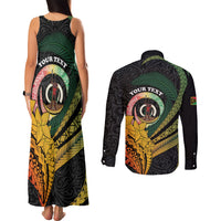 Personalised Vanuatu Independence Day Couples Matching Tank Maxi Dress and Long Sleeve Button Shirt July 30 Pig Tusk Long God Yumi Stanap LT14 - Polynesian Pride