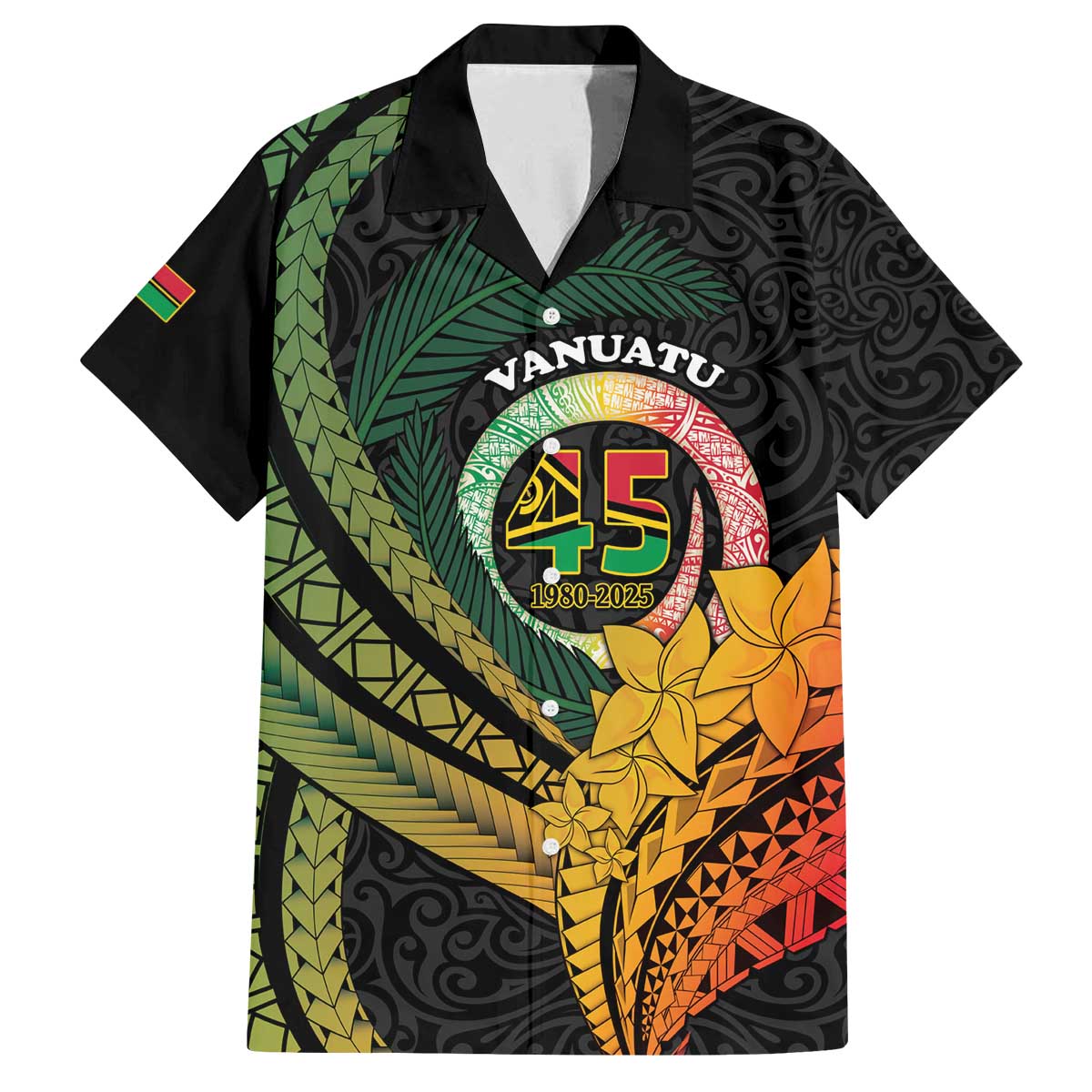 Personalised Vanuatu Independence Day Family Matching Off The Shoulder Long Sleeve Dress and Hawaiian Shirt July 30 Pig Tusk Long God Yumi Stanap