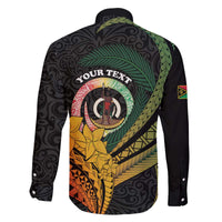 Personalised Vanuatu Independence Day Family Matching Off The Shoulder Long Sleeve Dress and Hawaiian Shirt July 30 Pig Tusk Long God Yumi Stanap