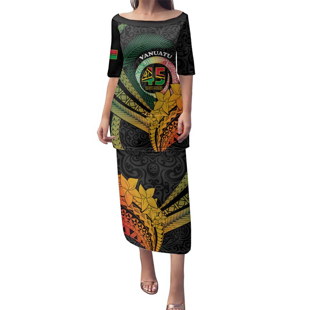 Personalised Vanuatu Independence Day Family Matching Puletasi and Hawaiian Shirt July 30 Pig Tusk Long God Yumi Stanap