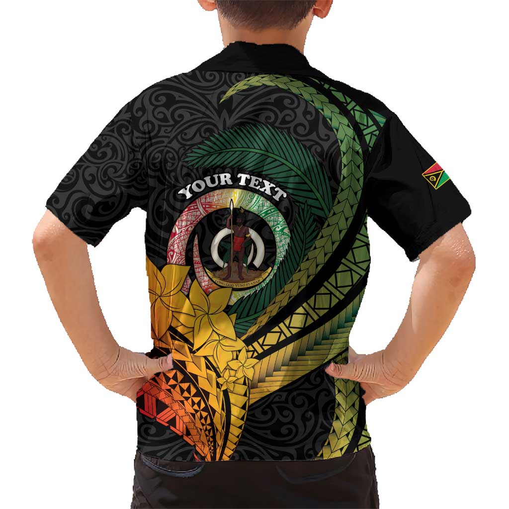 Personalised Vanuatu Independence Day Family Matching Short Sleeve Bodycon Dress and Hawaiian Shirt July 30 Pig Tusk Long God Yumi Stanap