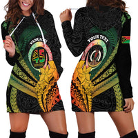 Personalised Vanuatu Independence Day Hoodie Dress July 30 Pig Tusk Long God Yumi Stanap
