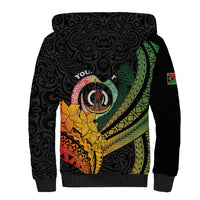 Personalised Vanuatu Independence Day Sherpa Hoodie July 30 Pig Tusk Long God Yumi Stanap