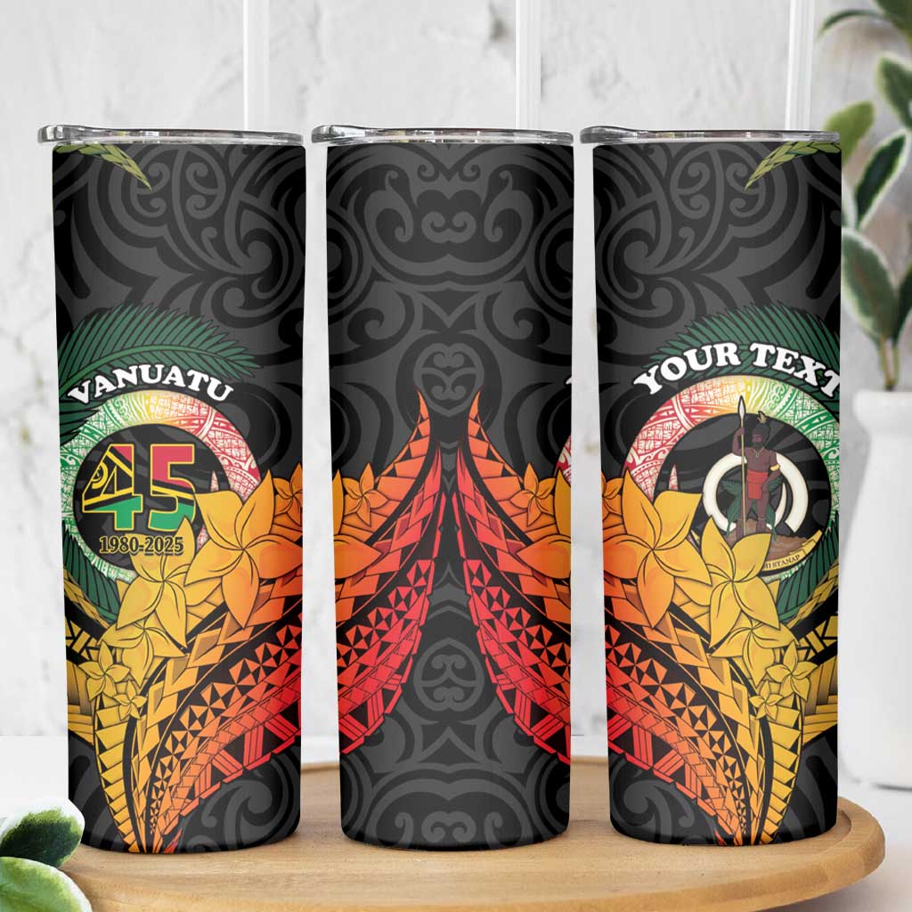Personalised Vanuatu Independence Day Skinny Tumbler July 30 Pig Tusk Long God Yumi Stanap