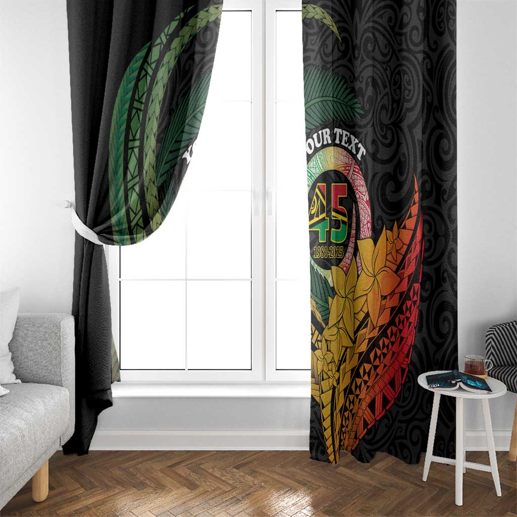 Personalised Vanuatu Independence Day Window Curtain July 30 Pig Tusk Long God Yumi Stanap