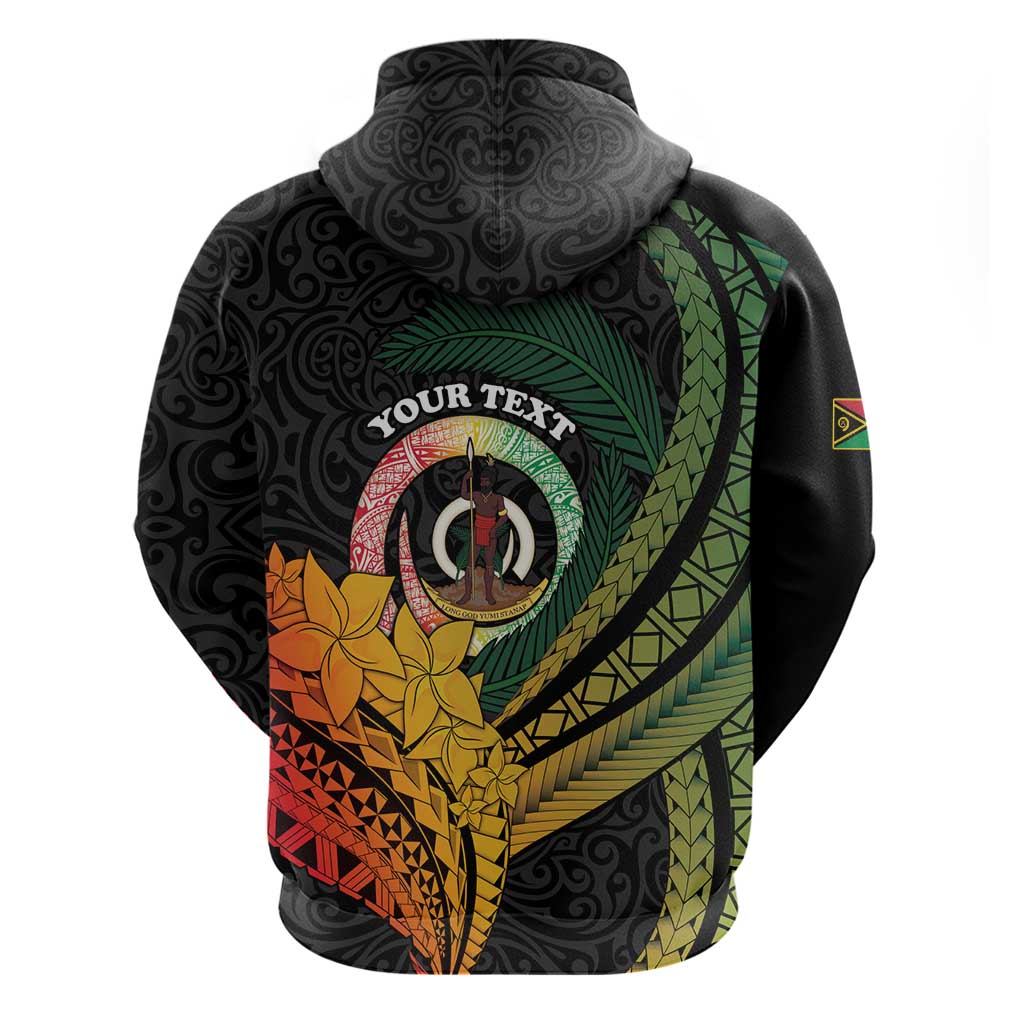 Personalised Vanuatu Independence Day Zip Hoodie July 30 Pig Tusk Long God Yumi Stanap