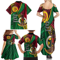 Halo Vanuatu Family Matching Summer Maxi Dress and Hawaiian Shirt Happy 45th Independence Anniversary