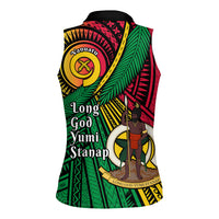 Halo Vanuatu Women Sleeveless Polo Shirt Happy 46th Independence Anniversary LT14 - Polynesian Pride