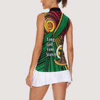 Halo Vanuatu Women Sleeveless Polo Shirt Happy 46th Independence Anniversary LT14 - Polynesian Pride