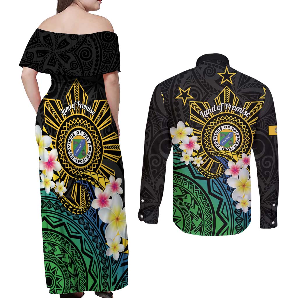 Lalawigan ng Palawan Couples Matching Off Shoulder Maxi Dress and Long Sleeve Button Shirt Philippines Province Land of Promise