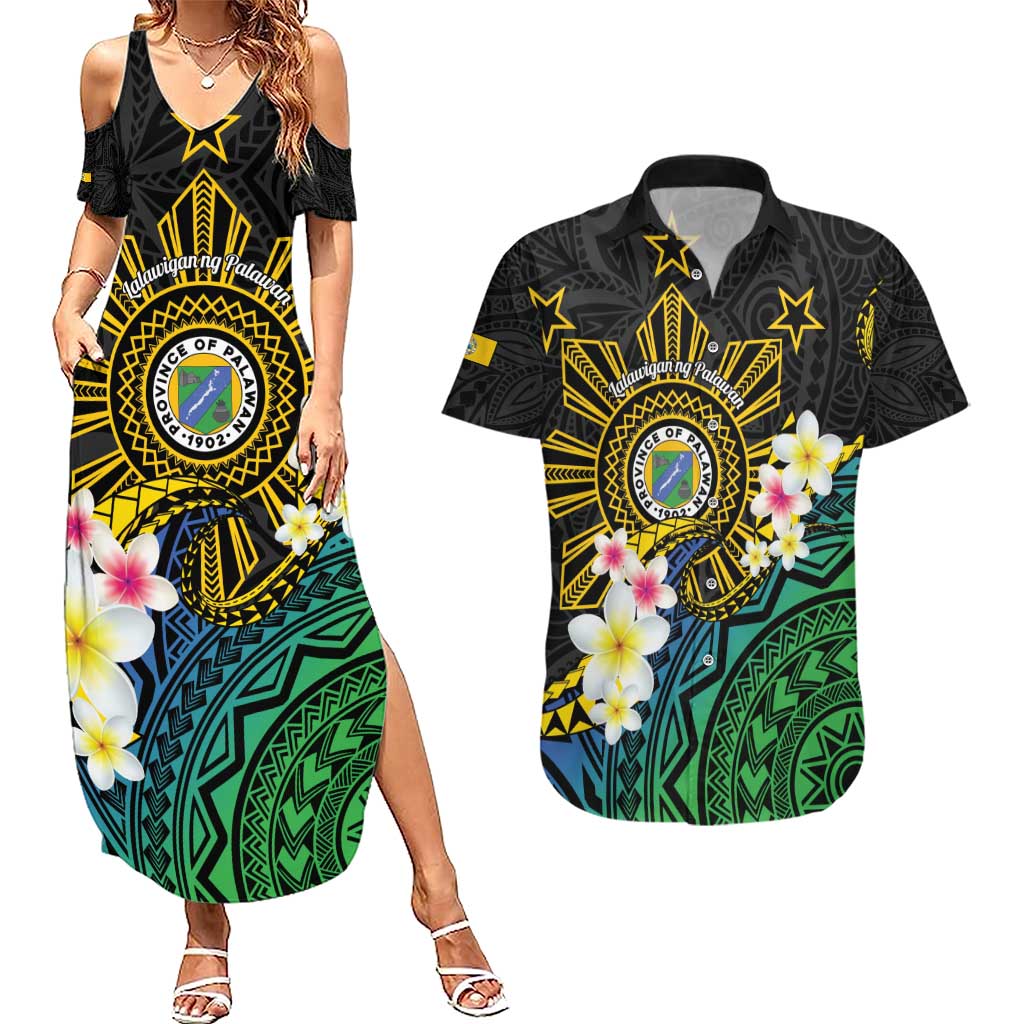 Lalawigan ng Palawan Couples Matching Summer Maxi Dress and Hawaiian Shirt Philippines Province Land of Promise