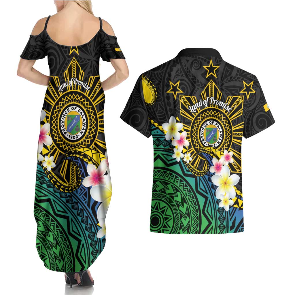 Lalawigan ng Palawan Couples Matching Summer Maxi Dress and Hawaiian Shirt Philippines Province Land of Promise