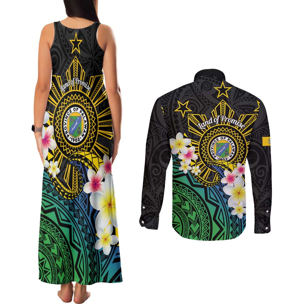 Lalawigan ng Palawan Couples Matching Tank Maxi Dress and Long Sleeve Button Shirt Philippines Province Land of Promise